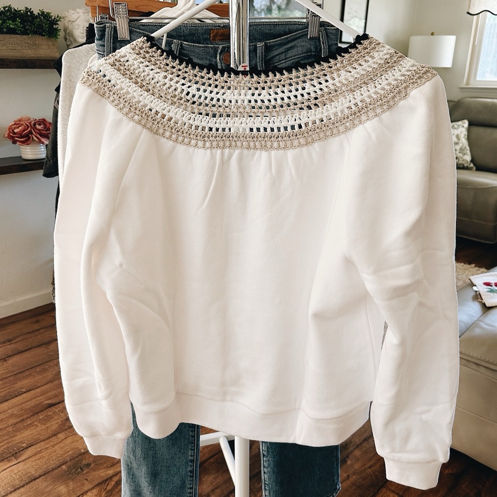 Rails White Cream V-Neck Sweater - Picture 8 of 11